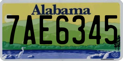 AL license plate 7AE6345