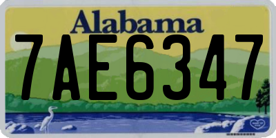 AL license plate 7AE6347