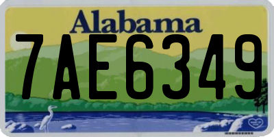 AL license plate 7AE6349