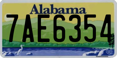 AL license plate 7AE6354