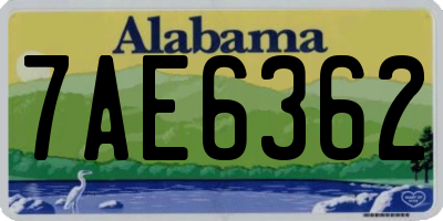AL license plate 7AE6362