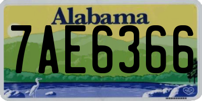 AL license plate 7AE6366