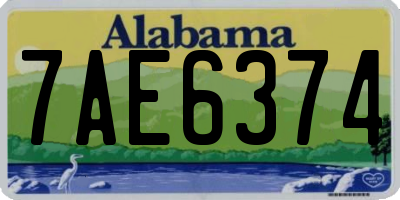 AL license plate 7AE6374
