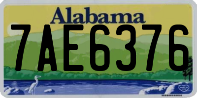AL license plate 7AE6376