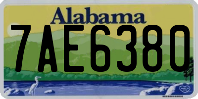 AL license plate 7AE6380