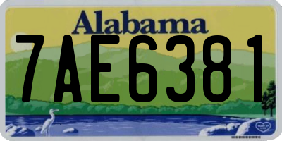 AL license plate 7AE6381