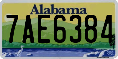 AL license plate 7AE6384