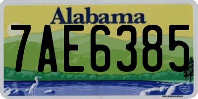 AL license plate 7AE6385