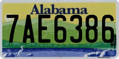 AL license plate 7AE6386