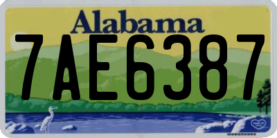 AL license plate 7AE6387