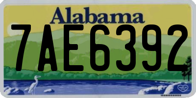 AL license plate 7AE6392