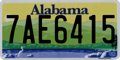 AL license plate 7AE6415