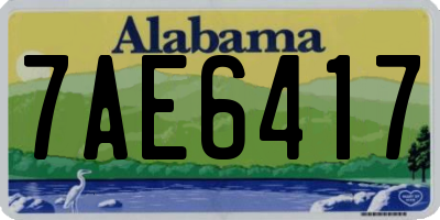 AL license plate 7AE6417