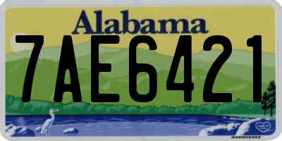 AL license plate 7AE6421