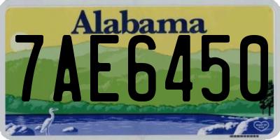 AL license plate 7AE6450