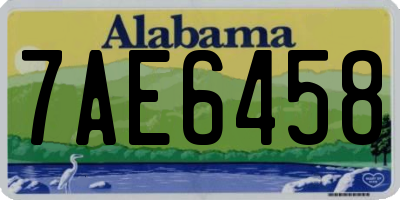 AL license plate 7AE6458