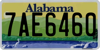 AL license plate 7AE6460