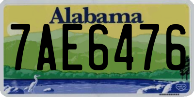 AL license plate 7AE6476