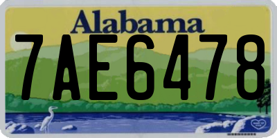 AL license plate 7AE6478