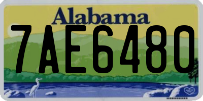 AL license plate 7AE6480