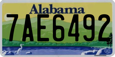 AL license plate 7AE6492