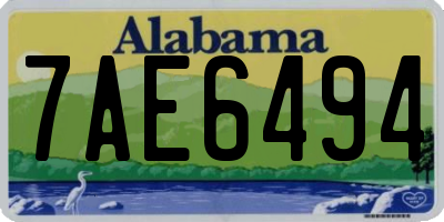 AL license plate 7AE6494