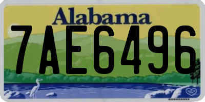 AL license plate 7AE6496