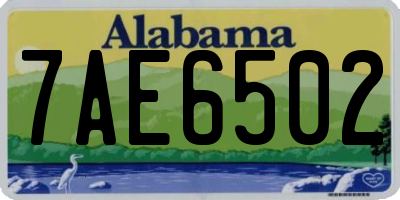 AL license plate 7AE6502