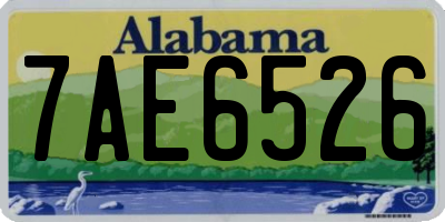 AL license plate 7AE6526