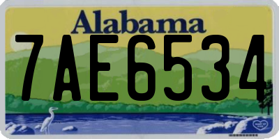 AL license plate 7AE6534