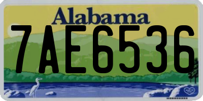 AL license plate 7AE6536