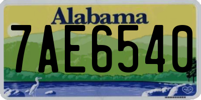 AL license plate 7AE6540