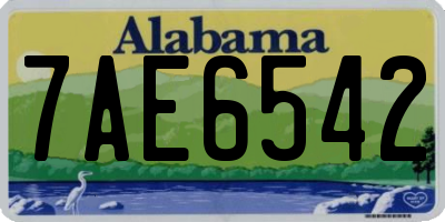 AL license plate 7AE6542