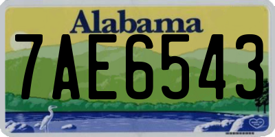 AL license plate 7AE6543