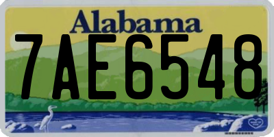 AL license plate 7AE6548