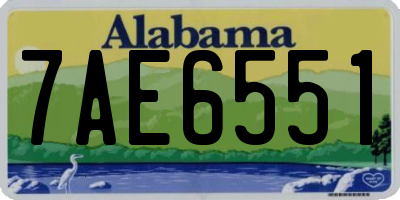 AL license plate 7AE6551