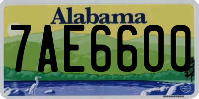 AL license plate 7AE6600