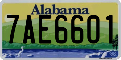 AL license plate 7AE6601