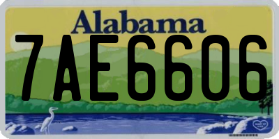 AL license plate 7AE6606