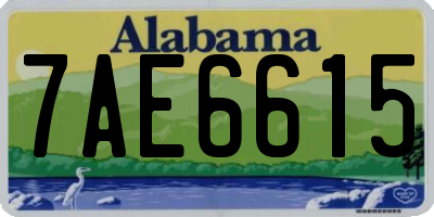 AL license plate 7AE6615