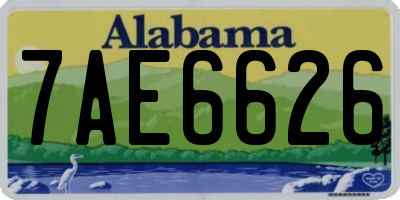 AL license plate 7AE6626