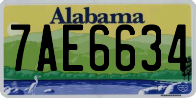 AL license plate 7AE6634