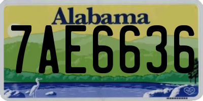 AL license plate 7AE6636