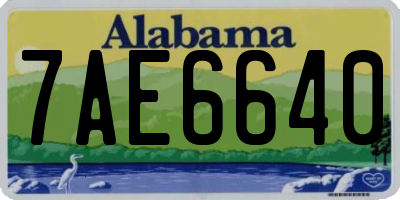 AL license plate 7AE6640