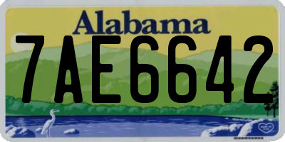AL license plate 7AE6642