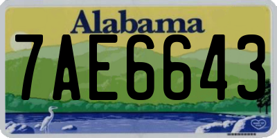 AL license plate 7AE6643