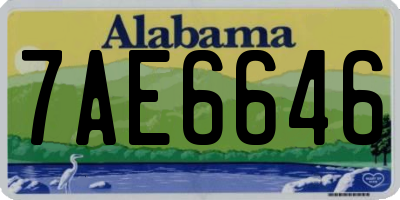 AL license plate 7AE6646