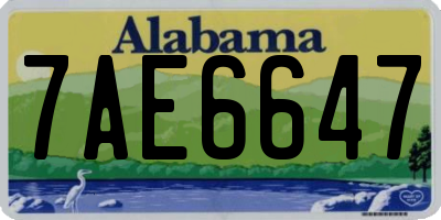 AL license plate 7AE6647