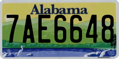 AL license plate 7AE6648
