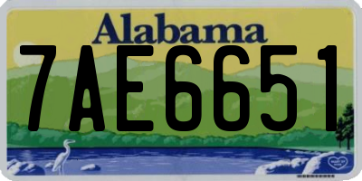AL license plate 7AE6651
